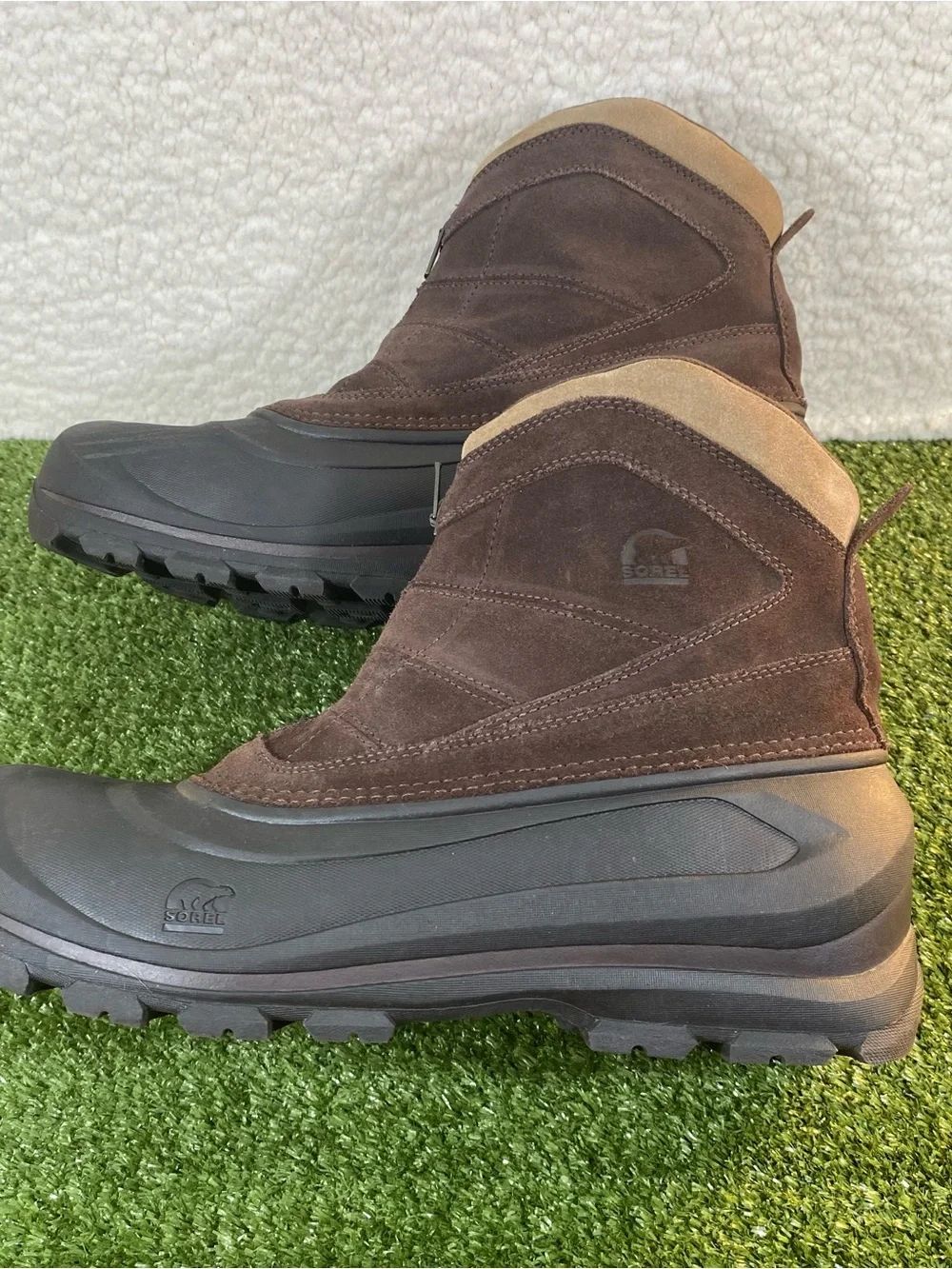 Sorel Cold Mountain Thinsulate Boots Mens Size 13 Brown Zip Duck Waterproof